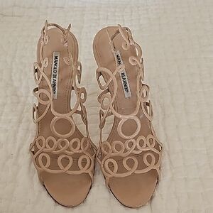 Manolo Blahnik Beige Women's Sandals